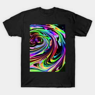 Cosmic Swirl (Glitch Fluid Art) T-Shirt